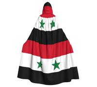 PUYhgb Flag Of The Syrian Arab Republic Print Halloween Cloak, Carnival Cape For Theme Parties, Haunted Houses And Cosplay