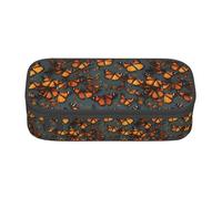PUYhgb Heaps of Orange Monarch Butterflies Print Multi Functional Large Capacity Pencil Case for Easy Stationery Storage