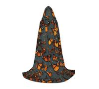 PUYhgb Heaps Of Orange Monarch Butterflies Print Unisex Hooded Cape, Thoughtful Present For Halloween/Cosplay Lovers/Theme Parties