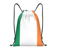 PUYhgb Irish Flag Print Foldable Drawstring Backpack, Gym Bag For Workout,Travel, Yoga & Daily Use