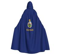 PUYhgb Kansas State Flag Print Halloween Cloak, Carnival Cape For Theme Parties, Haunted Houses And Cosplay