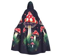 PUYhgb Magic Mushrooms Print Halloween Cloak, Carnival Cape For Theme Parties, Haunted Houses And Cosplay