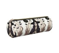 PUYhgb Magic Witch Witchcraft Bohemian Drawing Print Cylindrical Pen Pouch,Smooth Zipper Stationery Bag,Portable Storage Case