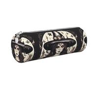 PUYhgb Magic Witch Witchcraft Bohemian Print Cylindrical Pen Pouch,Smooth Zipper Stationery Bag,Portable Storage Case