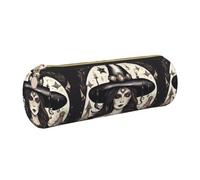 PUYhgb Magic Witch Witchcraft Bohemian Print Cylindrical Pen Pouch,Smooth Zipper Stationery Bag,Portable Storage Case
