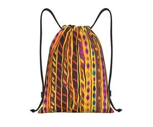 PUYhgb Mexican Folk Art Boho Print Foldable Drawstring Backpack, Gym Bag For Workout,Travel, Yoga & Daily Use