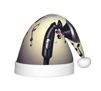 PUYhgb Microphone With Music Note Print Unisex Christmas Hat, Xmas Holiday Hat, Xmas Hat Good For Christmas, Cosplay