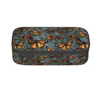 PUYhgb Monarch Butterflies Print Multi Functional Large Capacity Pencil Case for Easy Stationery Storage