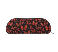 PUYhgb Monarch Butterflies Print Semicircle Pouch, Zipper Storage Bag, Portable Pencil Cosmetic Organizer for Work