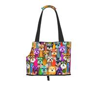 PUYhgb Oil Cute Schnauzer Dogs Print Pet Tote Bag, Foldable Single Shoulder Pet Carrier For Small Pets Dogs Cats