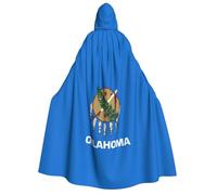 PUYhgb Oklahoma State Flag Print Adult Halloween Hooded Cloak, Hood & Bow Tie, For Cosplay/Trick-Or-Treat
