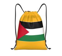 PUYhgb Palestine Flag Print Foldable Drawstring Backpack, Gym Bag For Workout,Travel, Yoga & Daily Use