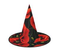 PUYhgb Poppy Flowers Halloween Witch Hat,Holiday Role-play Hat | Halloween Witch Hat Cosplay Accessory For Halloween, Carnival, Masquerade
