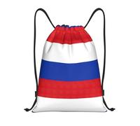 PUYhgb Russian Flag Print Foldable Drawstring Backpack, Gym Bag For Workout,Travel, Yoga & Daily Use