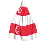 PUYhgb Singapore Flag Print Halloween Cloak, Carnival Cape For Theme Parties, Haunted Houses And Cosplay
