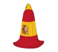 PUYhgb Spanish Flag Print Unisex Hooded Cape, Thoughtful Present For Halloween/Cosplay Lovers/Theme Parties