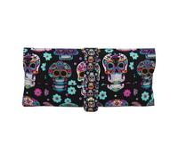 PUYhgb Sugar Skull Print Minimalist Sunglasses Pouch, Snap Button Eyeglass Case For Readers, Sunnies & Accessories
