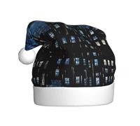 PUYhgb The Blue Binary Print Adult Santa Hat, Holiday Accessory, Xmas Hat For Holiday Parties, Stage Performances