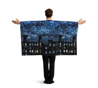 PUYhgb The Blue Binary Print Wearable Flag Cape, Free Movement Flag Costume For Match Viewing & Street Party