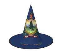PUYhgb Vermont State Flag Print Halloween Hat, Lightweight For Halloween Party/Carnival, One Size Fits Most