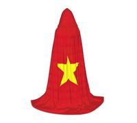 PUYhgb Vietnamese Flag Print Unisex Hooded Cape, Thoughtful Present For Halloween/Cosplay Lovers/Theme Parties