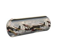 PUYhgb World War 2 Aircraft Airplane 2-Standard-Scale-2_00x Print Cylindrical Pen Pouch,Smooth Zipper Stationery Bag,Portable Storage Case