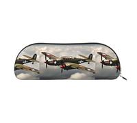 PUYhgb World War 2 Aircraft Airplane 2-Standard-Scale-2_00x Print Semicircle Pouch, Zipper Storage Bag, Portable Pencil Cosmetic Organizer for Work