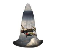 PUYhgb World War 2 Aircraft Airplane 2-Standard-Scale-2_00x Print Unisex Hooded Cape, Thoughtful Present For Halloween/Cosplay Lovers/Theme Parties
