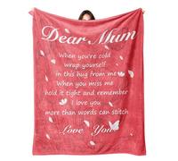 PUYTG Best Mum Ever Blanket - Gifts for Mum from Daughter Son, Mother's Day, Birthday, Christmas, Valentines, Anniversary - Soft Flannel Throw Blanket 60" x 50" for Women, Grandma, New Mums