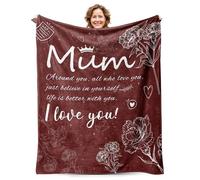 PUYTG Birthday Gifts for Mum Blanket, to My Mother Blanket Gift from Daughter Son, Christmas Thanksgiving Day Birthday Gift for Mum Throw Blanket 60" x 50"
