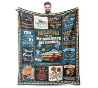 PUYTG Blanket for Him Romantic Gift for Husband/Boyfriend Anniversary Valentine's Christmas Thanksgiving Birthday Gift 'You're My Always' Soft Throw Blanket 60''x50''(Black Gold Grid)