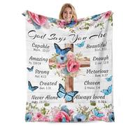 PUYTG Christian Gifts for Women, Inspirational Religious Birthday Gifts for Her, Inspirational Christian Blanket for Women 50x60 inches for Mum Sister Daughter