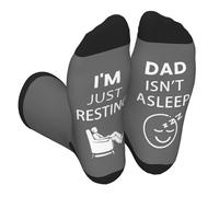 PUYTG Funny Socks for Men Dad Birthday Gifts from Daughter Son Wife Daddy isn’t Asleep Socks, Fathers Day Christmas Thanksgiving Anniversary Valentines Gifts for Dad Stepdad