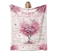 PUYTG Gifts for Wife, Wedding Anniversary Romantic Gifts for Wife from Husband - Cozy Love Blanket with Heart Tree Design, Anniversary, Birthday, Christmas or Wedding Gift for Her,Ideal for Sofa, Bed