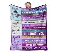 PUYTG Grandma Gifts from Grandchildren Bright Colors Warm Blanket 60X50 Inches, for Bed Sofa Napping Christmas Birthday Thanksgiving Valentine's Day Great Gift for Grandma