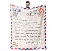 PUYTG Grandpa Birthday Gifts from Grandkids 50 x60 Inch Thoughtful Soft Letter Throw Blanket, for Bed Sofa Napping Father's Day Christmas Thanksgiving for Grandpa Grandfather