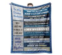PUYTG Husbands Gifts from Wife, Cozy Inspirational Throw Blanket 60"X 50" for Him, Best Mens Wedding Anniversary, Fathers Day, Valentines, Christmas or Birthday Gift for Husband,Ideal for Sofa, Bed