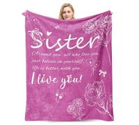 PUYTG Sister Gifts from Sister, Birthday Gift Blanket from Sisters, Christmas Birthday Graduation Valentine's Day Gifts Personalized Soft Warm Throw Blanket 60 x 50 Inches
