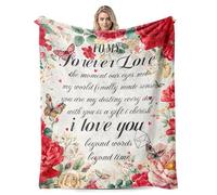 PUYTG Soft Fleece Blanket for Wife 50"x60" Cozy Romantic Throw Gift for Her Anniversary, Birthday, Christmas, Thanksgiving, Valentine's Day, Mother's Day Luxurious Wedding and Couples Gift (Rose)