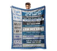 PUYTG Son Birthday Blanket from Mom Dad, Soft Cozy Flannel Throw for Grown Sons Teen Boys, Christmas Baptism Fathers/Valentines Day Graduation Gift 60" x 50"