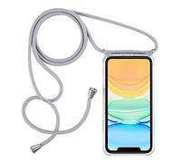 PuYu Zhe Crossbody Case Compatible for Samsung Galaxy S20 PLUS(6.7)(4G/5G),Necklace Phone Cover,Clear Transparent TPU Silicone Shell with Adjustable Neck Cord Lanyard Strap-Gray