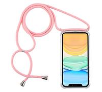 PuYu Zhe Crossbody Case Compatible for Samsung Galaxy S20 PLUS(6.7)(4G/5G),Necklace Phone Cover,Clear Transparent TPU Silicone Shell with Adjustable Neck Cord Lanyard Strap-Pink