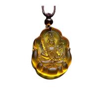 PUYUNA 1Pcs Buddha Pendant Medicine/Amitābha/Tathagata/Thousand Handed Avalokitesvara/Bodhisattva Statue Necklace Amulet Blessed Glass(#2)