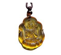 PUYUNA 1Pcs Buddha Pendant Medicine/Amitābha/Tathagata/Thousand Handed Avalokitesvara/Bodhisattva Statue Necklace Amulet Blessed Glass(#5)