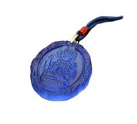 PUYUNA 1pcs Glass Buddha Statue Pendant, Bodhisattva Guanyin Necklace, Unisex(Blue)