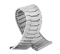 PUYUNA 22mm Metal Elastic Expansion Watch Band Retractable Stainless Steel Strap Stretch Watch Band Accessories Bracelet(Black,22MM_S ABOUT 140MM)(Silver,22MM-M ABOUT 150MM)