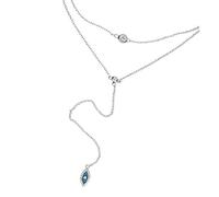 PUYUNA 925 Sterling Thin Elegent Necklace Double Layer Delicate Enamel Turkish Lariat Choker(1)