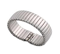 PUYUNA Elastic Metal Watch Band Stretch Expansion Stainless Steel Strap Wristband Accessories 17mm 20mm Bands(Matte Silver,20mm)