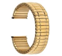 PUYUNA Elastic Stainless Steel Bracelet 18mm 20mm Universal Metal Expansion Watch Strap Replacement Wristband(Gold,18mm)