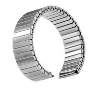 PUYUNA Elastic Stretch Strap Stainless Steel Watch Band Metal Bracelet Expansion Wristband Replacement Belt(Silver,16MM-L (151MM))